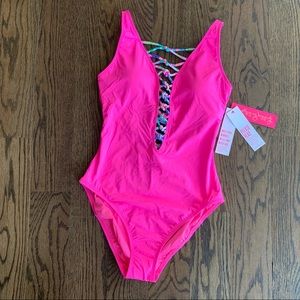 Lilly Pulitzer Isle Lattice one-piece swimsuit